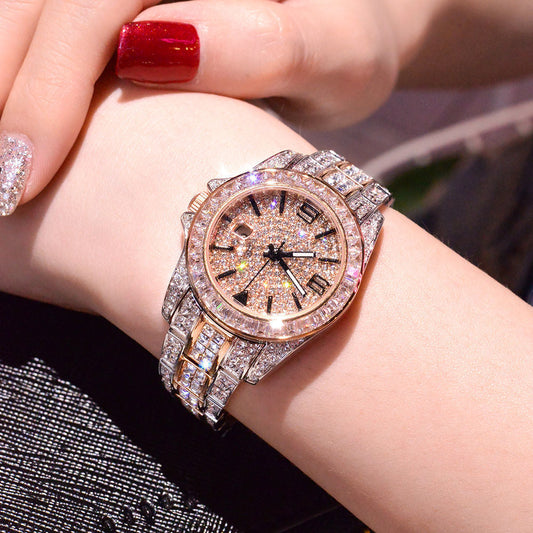 DAVENA Full diamond light luxury steel watch