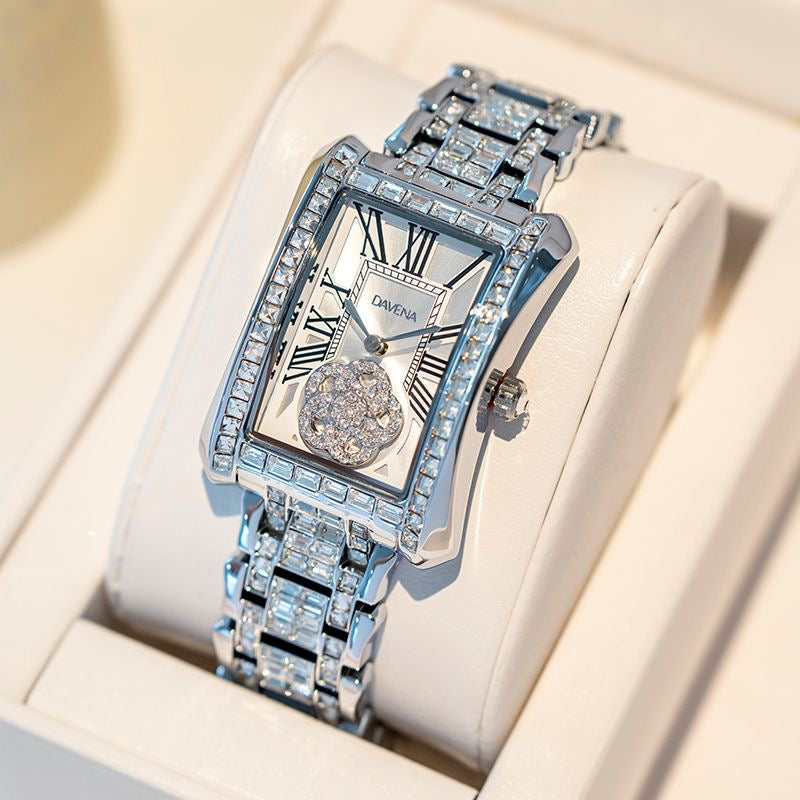 DAVENA Women's Super Sparkling Diamond Watch